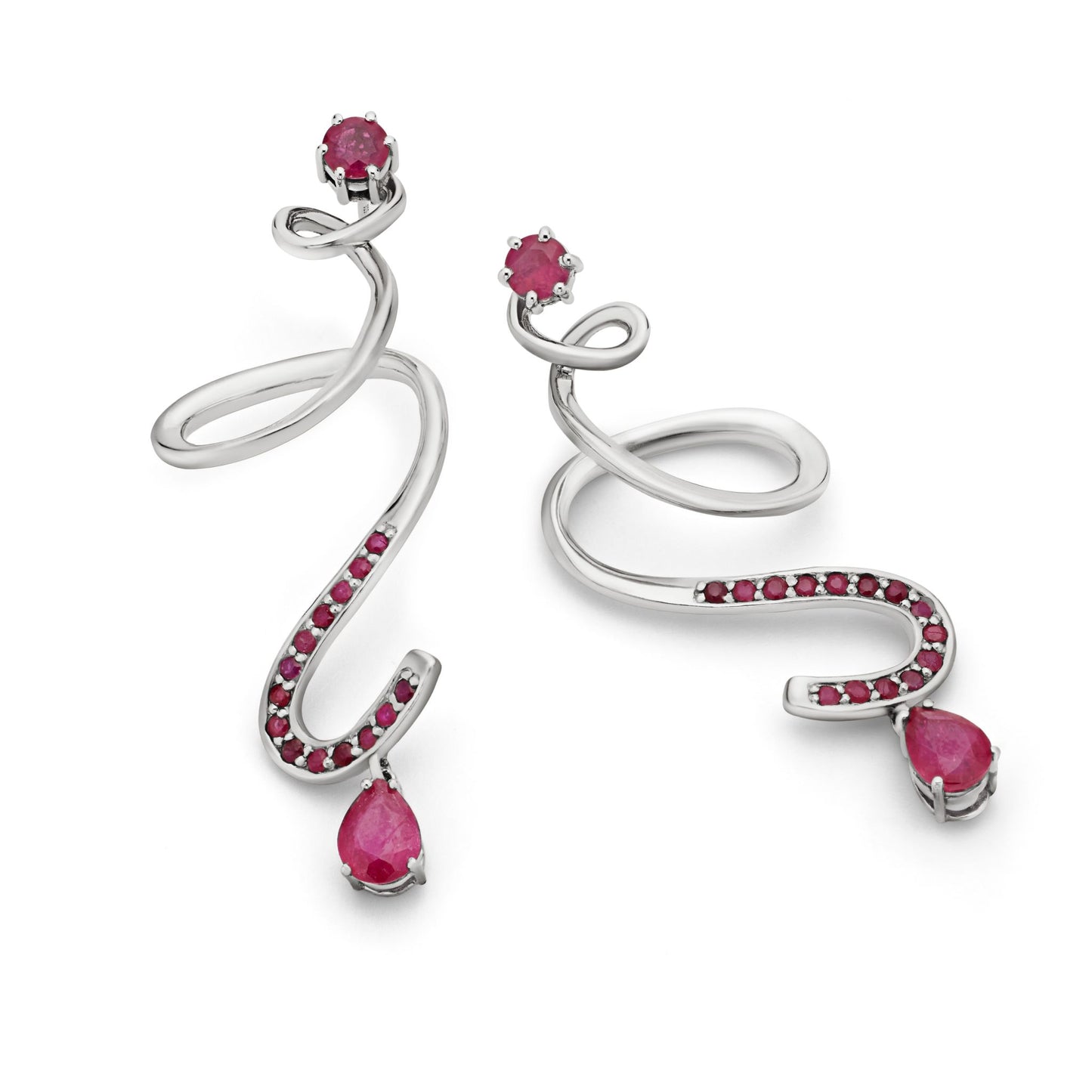 Earrings 925 Sterling Silver Rubies