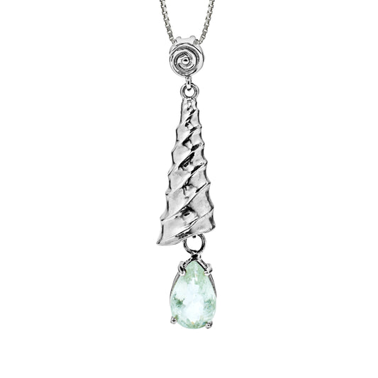 Pendant 925 Sterling Silver with aquamarine