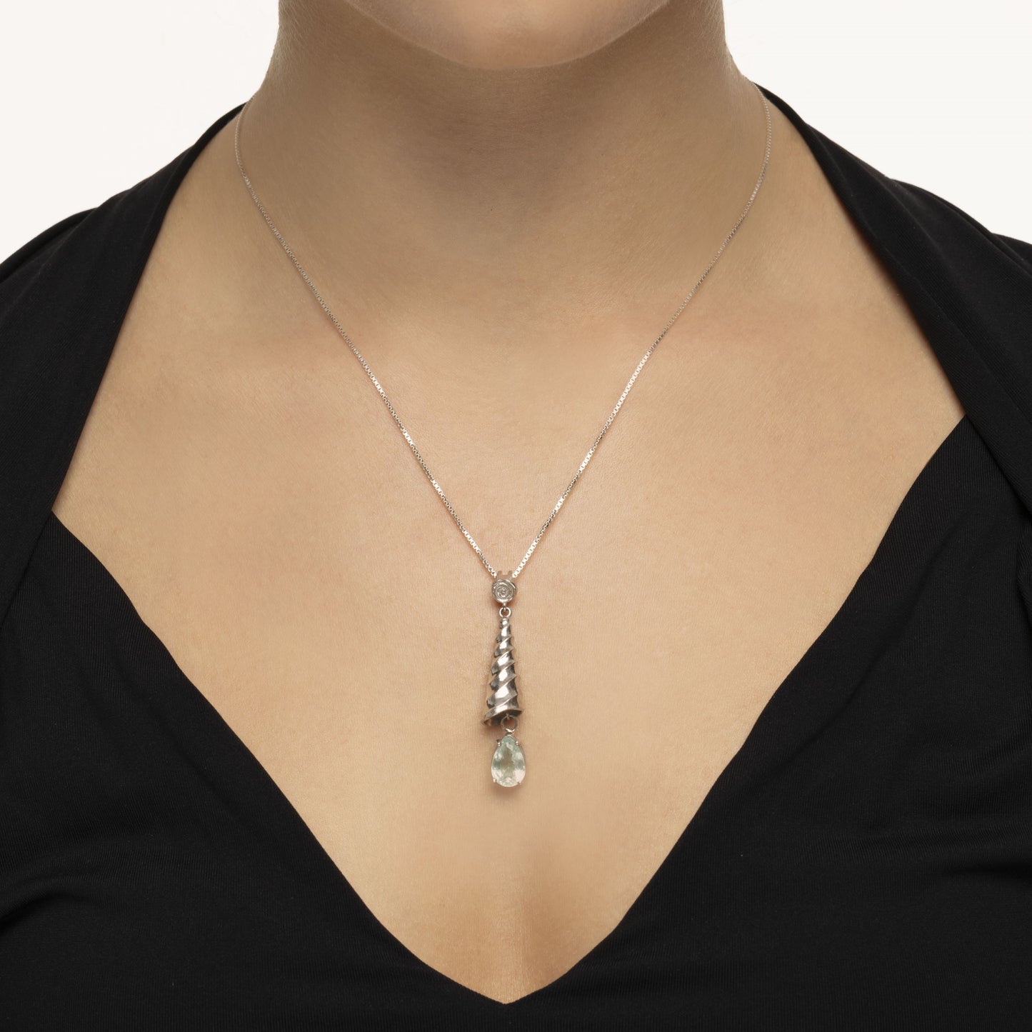Pendant 925 Sterling Silver with aquamarine