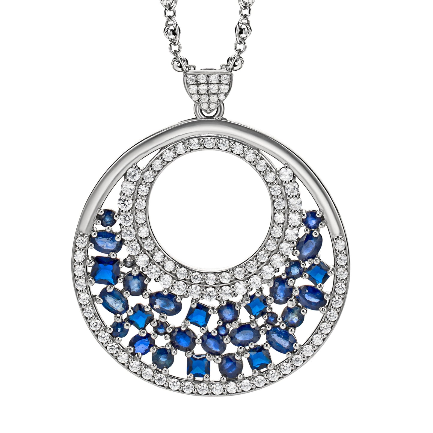 Pendant 925 Sterling Silver with Sapphires