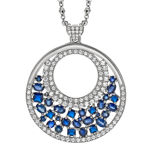 Pendant 925 Sterling Silver with Sapphires