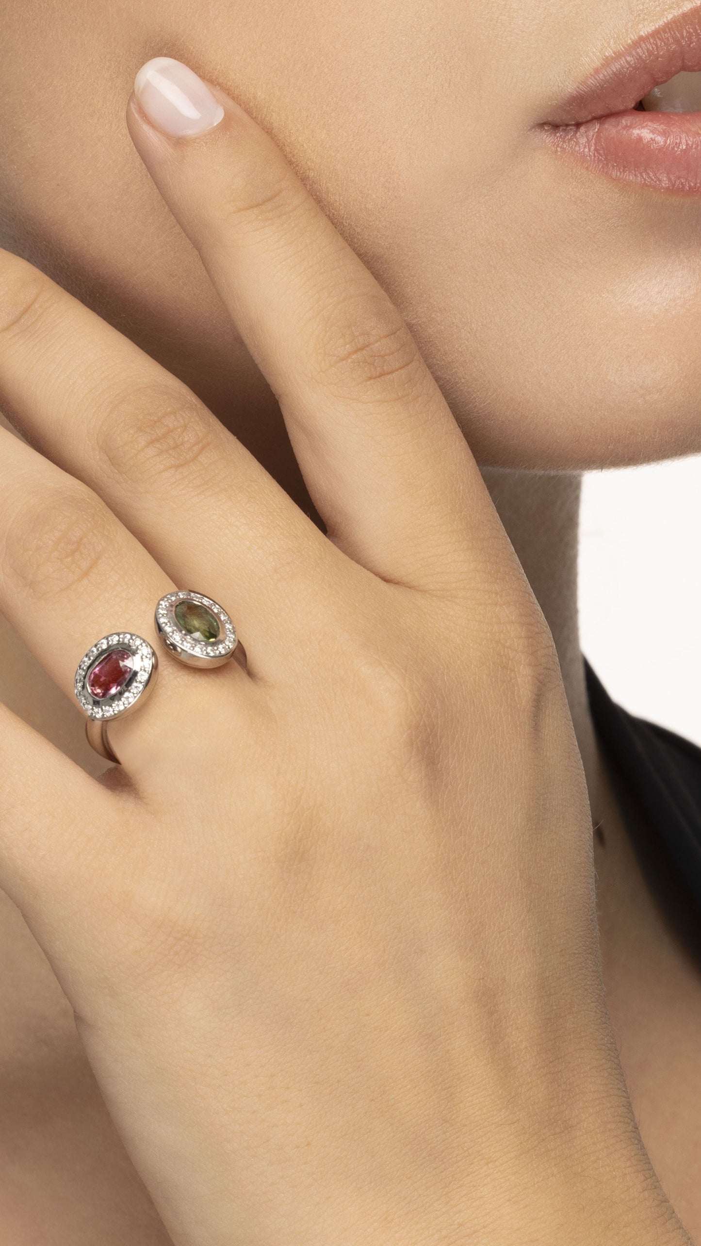 Contrarié ring 925 Sterling Silver Tourmalines