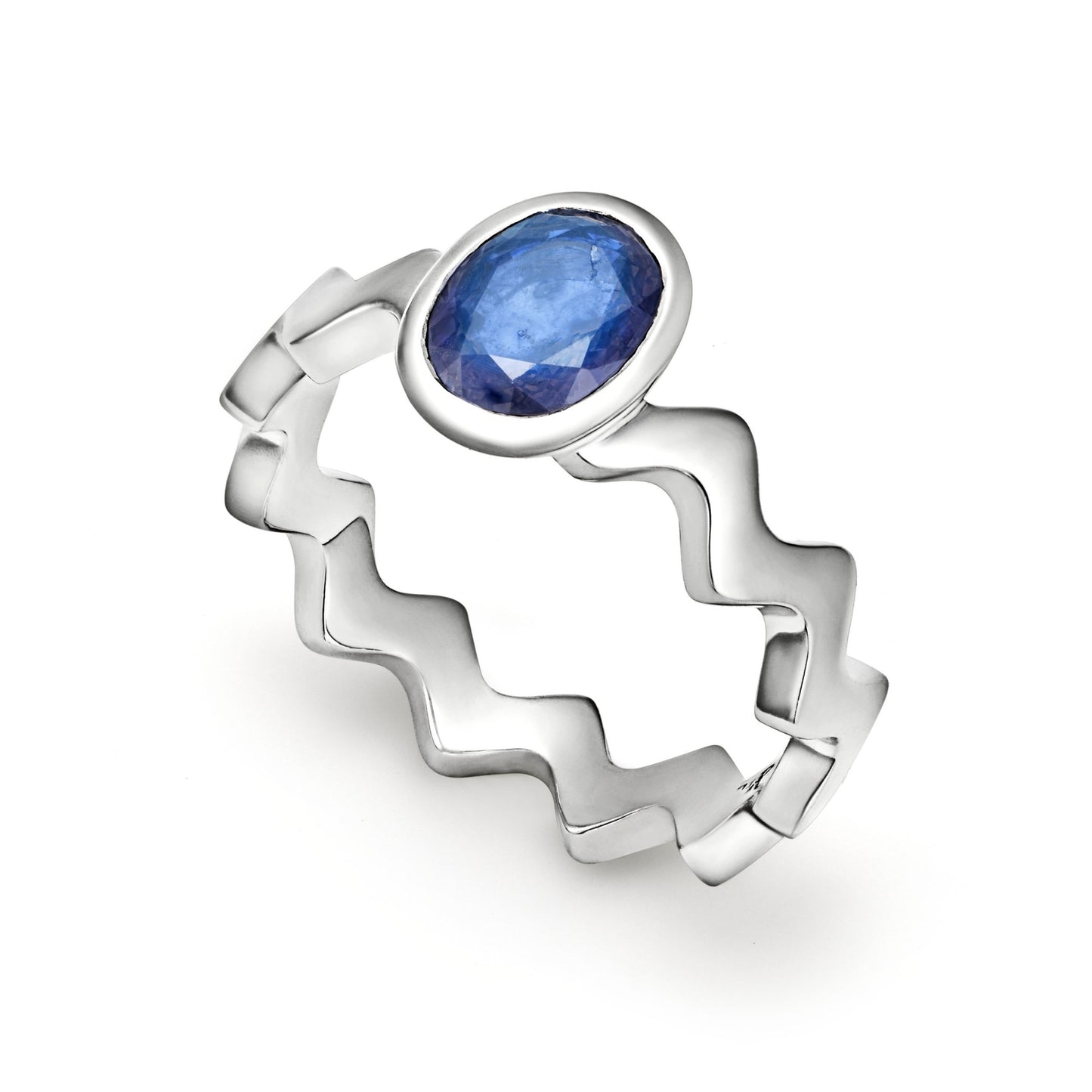 Ring Trio 925 Sterling Silver Aquamarines and Sapphire